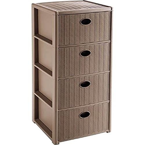 Stefanplast Elegance Kommode 4 Schubladen, taupe