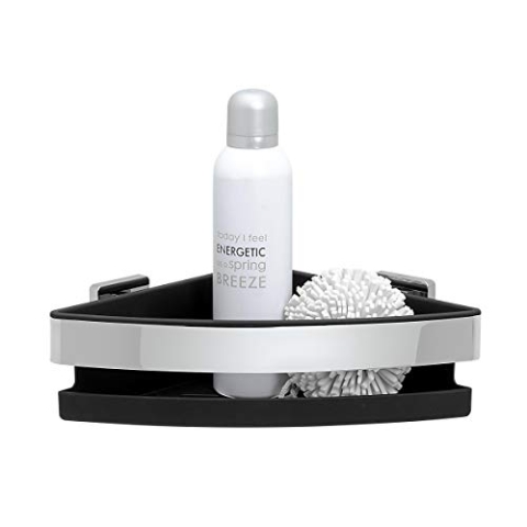 Tiger Dock Duschkorb, Premium-Duschablage aus verchromtem Edelstahl, Eckversion, mit herausnehmbaren Einsatz, B x H x T: 22 x 8 x 22 cm