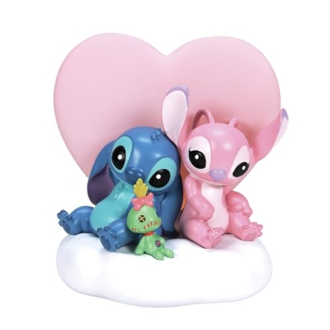 Enesco Disney Showcase Lilo and Stitch Engel und Scrump Heart beleuchtete Figur, 17,8 cm, Mehrfarbig