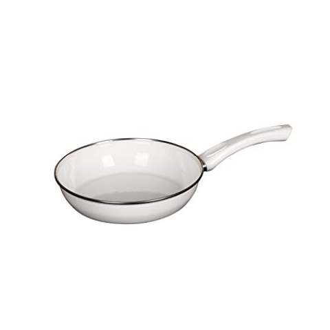Riess, 0042-033, Ceramicglas Pfanne White 24, CLASSIC- EMAILLEPFANNE, Durchmesser 24 cm, Höhe 5.6 cm, Inhalt 1.8 Liter, Emaille, weiß, Induktion
