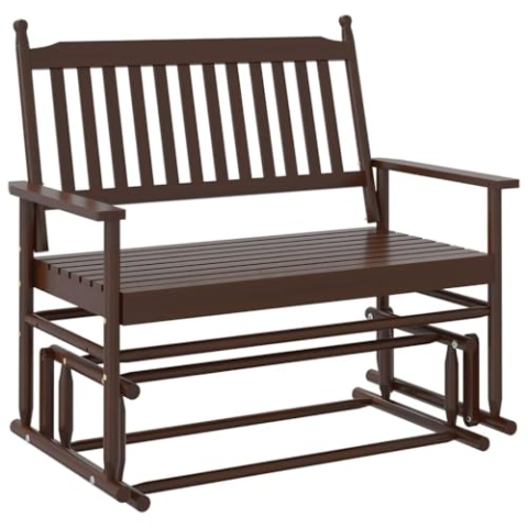 vidaXL Schaukelbank Braun 118x70x104,5 cm Massivholz Pappel, Outdoor Schaukelbank, Schaukelsitz, Gartenstuhl, Garten Schaukelbank, Schaukelstuhl, Bank