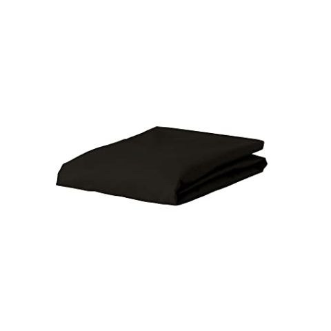 Essenza Spannbettlaken The Perfect Organic Jersey Schwarz, 140-160 x 200-220 cm, 95% Bio-Baumwolle Perkal (GOTS), 5% Elasthan, Uni
