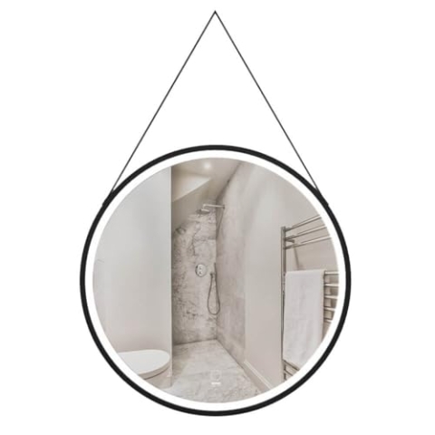 Home Deluxe - LED-Spiegel FIANA - 60 cm - Rund - 3 Verschiedene Lichtfarben - Antibeschlagssystem - 38 Watt Gesamtleistung I Wandspiegel Badspiegel Badezimmerspiegel