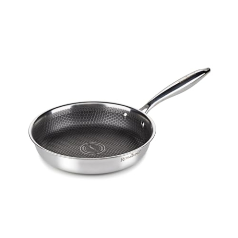 ROSMARINO HexaPro 3.0 24 cm Bratpfanne aus Edelstahl - Premium-Bratpfanne mit perfekter Hitzeverteilung, kratzfest, ofenfest und pflegeleicht - Ideal für anspruchsvolle Köche