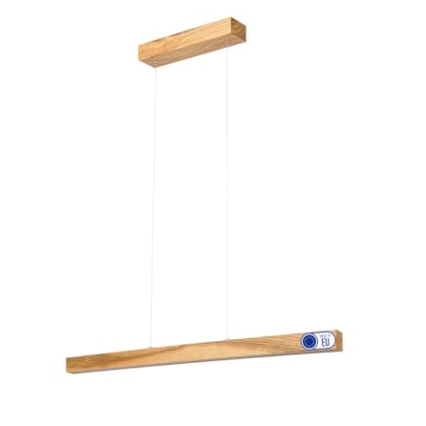 alfalux Lampe LED Hängelampe aus Holz Wohnzimmer Esszimmerlampe Hängeleuchte Pendelleuchte Esstischlampe Küchenlampe Höhenverstellbar 80 cm LED80KB-4K-RUSTIKAL
