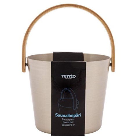 Rento - Saunaeimer - Aluminium mit Bambushenkel - Champagner - 5 Liter
