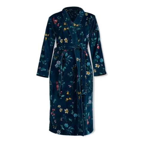 Pip Studio Bademantel Les Fleurs Dunkel Blau M