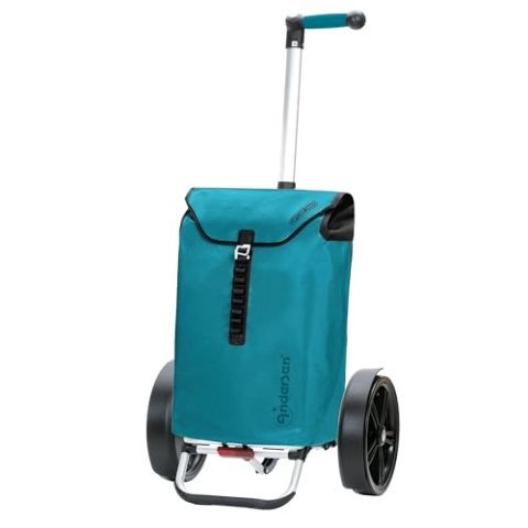 ANDERSEN Einkaufstrolley - Tura Shopper Ortlieb Petrol 49 L Handwagen, wasserdicht, wetterfest, Aluminium, Griff ergonomisch, klappbar, Kugellagerad