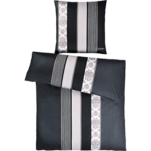 Joop! Bettwäsche Ornament Stripe schwarz 4022-09 1 Bettbezug 155 x 220 cm + 1 Kissenbezug 80 x 80 cm
