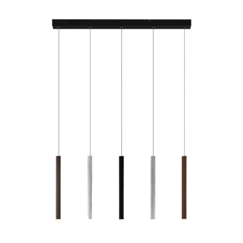 Lucande LED Stoika dimmbar (Modern) in Schwarz aus Metall (5 flammig,) Wohnzimmerleuchte