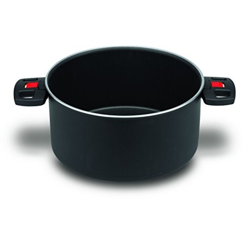 BALLARINI Click & Cook Kochtopf aus Aluminium mit Keravis-Antihaftbeschichtung und einklappbaren Griffen, 24 cm, 5,5 L, Schwarz