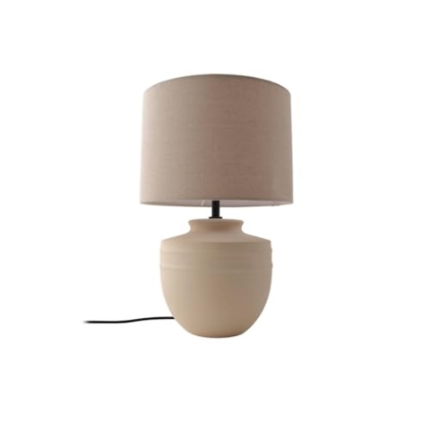 Lindby Tischlampe Thalassia in Creme aus Keramik (1 flammig, E27) - Tischleuchte Schreibtischlampe Nachttischlampe Flurleuchte