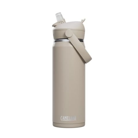 CamelBak Thrive Flip Straw Isolierte Edelstahl-Wasserflasche, Stein, 590 ml