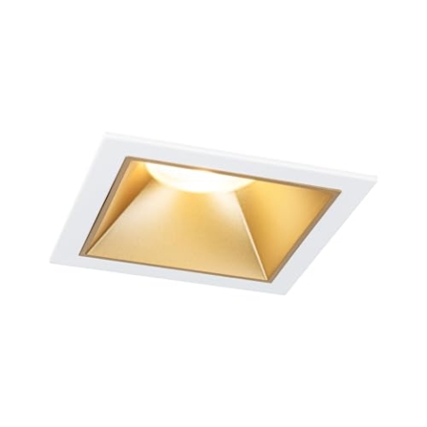 Paulmann 93130 LED Einbauleuchte 3-Step-Dim Cole IP44 eckig 88x88mm Coin 3x6W 3x470lm 230V 2700K Weiß, Gold matt
