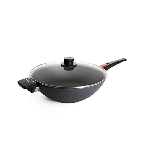 Woll Diamond Lite Wok- und Rührpfanne mit Deckel - Induktiv -, Ø 34 cm, 11 cm hoch - Geeignet für alle Herdarten, Aluminiumguss, Antihaft-Versiegelung, backofenfest, anthrazit