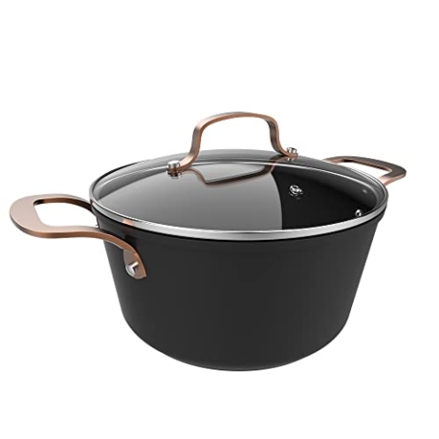 Cecotec Kochtopf Polka 24 und 28 cm. Aluminium, Antihaftbeschichtung, geeignet für alle Herdarten und Spülmaschine, formbeständiger Boden (Kollektion Fantasy Golden, 24 cm)