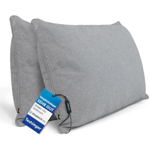 Sofakissen mit Füllung und Bezug - Sofakissen Groß 40x70 cm - Couchkissen Grau 2er Set viel Füllung – OekoTex zertifizierte Zierkissen Sofa & Couch – Bequeme Dekokissen Wohnzimmer, Schlafzimmer
