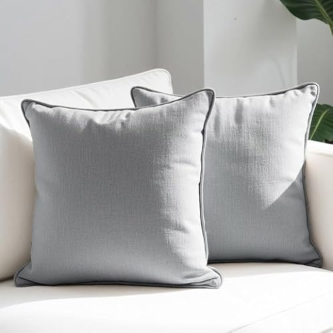Sofakissen mit Füllung und Bezug - Sofakissen 45x45 cm - Couchkissen Grau 2er Set mit viel Füllung – OekoTex zertifizierte Zierkissen für Sofa & Couch – Bequeme Dekokissen Wohnzimmer, Schlafzimmer