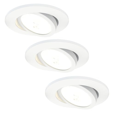 Ledvion - 3X LED Einbaustrahler, Weiß, Dimmbar, 7W, IP65, CCT, COB, Ø90mm, 5 Jahre Garantie