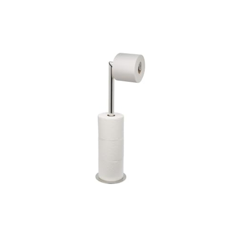 Joseph Joseph EasyStore Luxe 2 in 1 Freistehender Toilettenpapierhalter, Premium-Edelstahl, Aufbewahrung für 4 Papierrollen