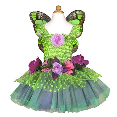 Trullala Feenkleid grün mit Flügeln, Größe: M (4-6 Jahre)