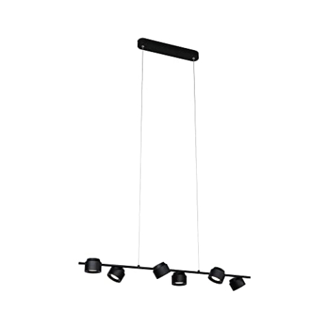 Paulmann 79773 LED Pendelleuchte Puric Pane 6x350lm 3-Step-Dim höhenverstellbar incl. 6x4,5 Watt dimmbar Hängeleuchte Schwarz Metall 2700 K