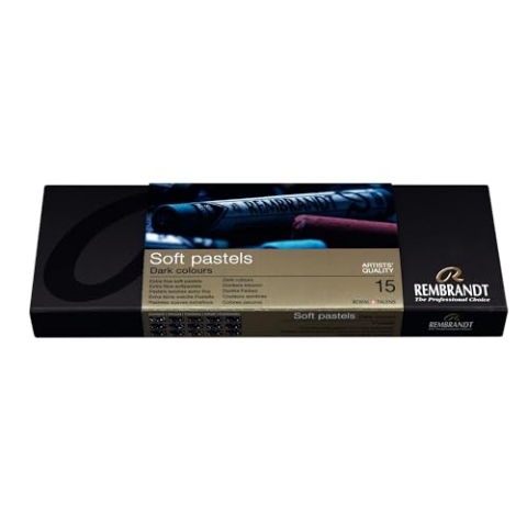 Rembrandt Professionelles Weiche Pastelle Set Dunkle Farben | 15 ganze Pastelle