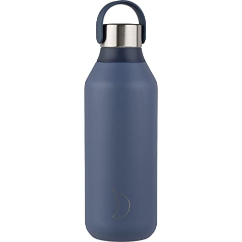 Chilly's Isolierflasche Series 2 aus Edelstahl in der Farbe Whale Blue mit einem Volumen von 500 ml, B2B_B500S2WBLU