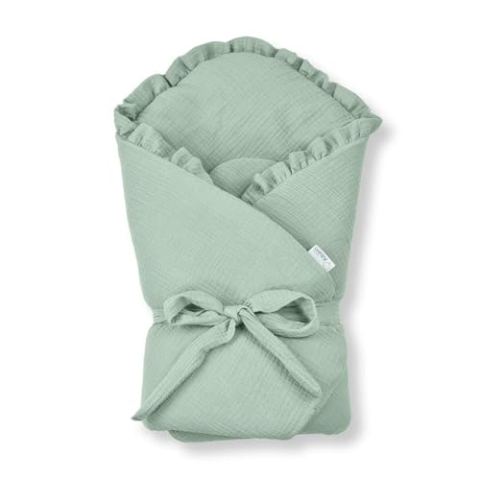 Albero Mio Baby Pucksack Baby Pucktuch | Größe: 75 x 75 cm | Kordelzug | Sicher für Babys | 100% Baumwolle | Atmungsaktives Material | Pflegeleicht | Green