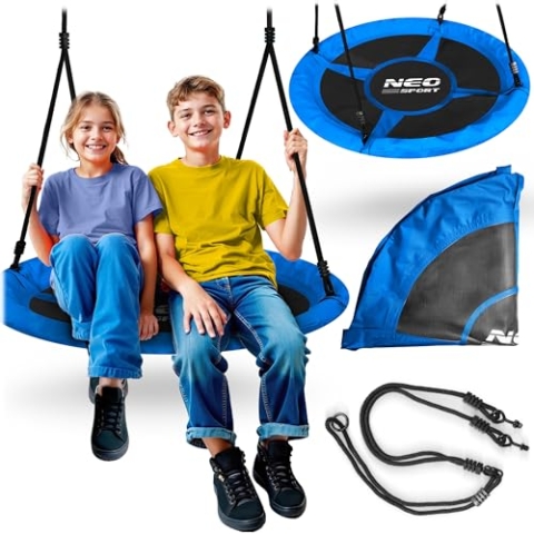 Neo-Sport Schaukel Nestschaukel Outdoor Kinderschaukel 105 cm Tragkraft bis 150 kg Swingo Blau
