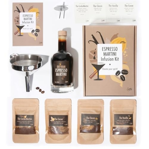 Espresso Martini Infusion Kit | Hausgemachte Cocktails Kit | Geschenkset für Espresso Martini Liebhaber | Geschenk für Männer & Frauen