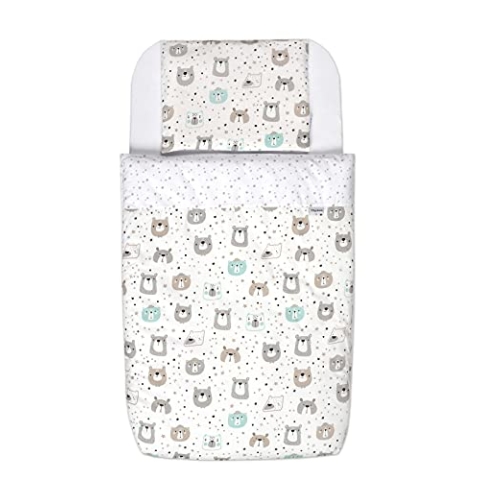 FlyIdeas Next 2 Me Beistellbett Bettwäsche-Set 83x50 cm, 4 STK. Mit Bettdecke - Spannbettlaken Babybett für Next to me und Matratzen 50x83 und ähnlich, 100% Baumwolle Zertif
