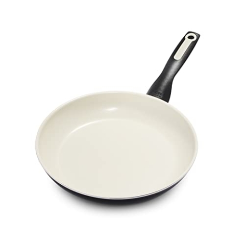 GreenPan Rio Gesunde Antihaft-Keramik Bratpfanne 26 cm, PFAS-frei, Stay-Cool-Griff, Backofenfest bis 160°C, Spülmaschinenfest, Schwarz & Crème