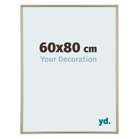 yd. Your Decoration - Bilderrahmen 60x80 cm - Champagner - Bilderrahmen aus Kunststoff mit Acrylglas - Antireflex - Rahmen 60x80 cm - Annecy