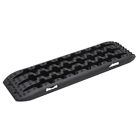 vidaXL Traktionsmatte 2 STK., Sandbleche Offroad, Anfahrhilfe Wohnmobil Recovery Board, Tracktionshilfe Traktionsband 10T, Schwarz Nylon