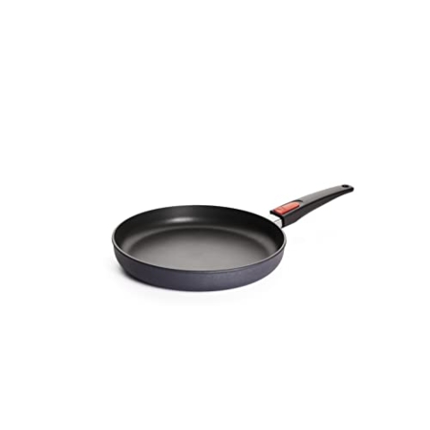 Woll Diamond Lite Flachpfanne - Induktiv -, Ø 28 cm, 5 cm hoch, mit abnehmbarem Stiel - Geeignet für alle Herdarten, Aluminiumguss, Antihaft-Versiegelung, backofenfest, anthrazit