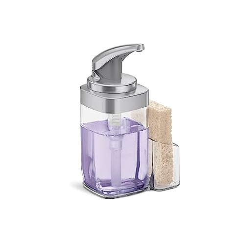Simplehuman Pumpspenderfür Flüssigseif aus gebürstetem Nickel mit Caddy, KT1189