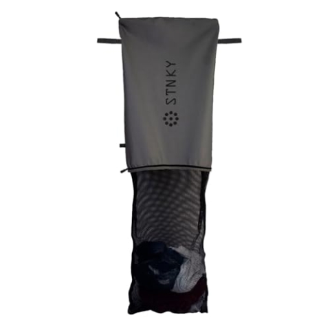 STNKY Bag Pro Wäschesäcke mit Reißverschlüssen, Griffen und internem Netzbeutel für Reisen, Yoga, Gesundheitswesen, Fitnessstudio, Wäsche (XL, Grau)