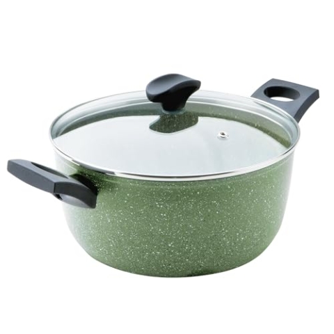 Prestige Eco Stock Pot 24cm / 4.5L - Induktions-Brühtopf mit Deckel & pflanzlichem Antihaft, PFOA-frei, spülmaschinenfestes Kochgeschirr Made in Italy aus recycelten und recycelbaren Materialien, grün