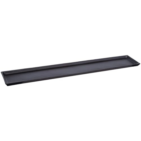 Brandsseller Deko-Tablett 75,5x13,5 cm Deko-Teller Dekoschale Aluminium RAW Optik Schwarz Rechteckig