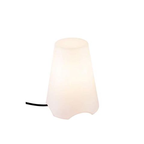 SLV Außen-Tischleuchte KIROCONE, Outdoor Tischlampe, E27, Kunststoff-Leuchtschirm, IP44 Schutzart, mobile Leuchte außen, ideal für Garten, Balkon, Terrasse, Tischbeleuchtung, Weiß