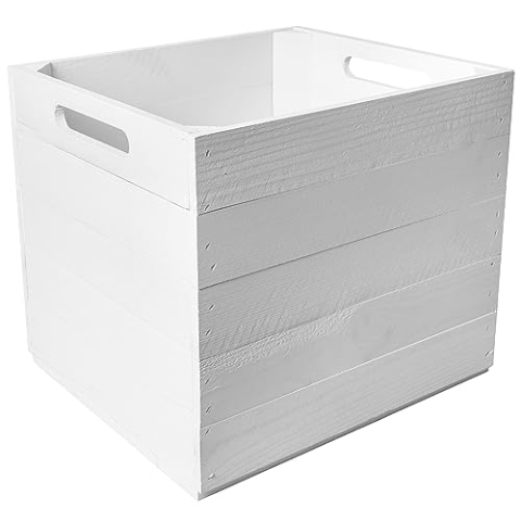 Creative Deco 4 x Holzkiste Weiß | passend für Kallax Regal | Holzbox mit Griffen | 33 x 37 x 33cm | Geschliffenes Holz | Aufbewahrungsbox Kinder Kisten für Regal Regalbox Holz Spielzeugkiste