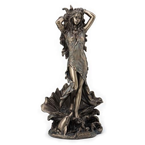 Veronese Design Statue Aphrodite Rising from The Sea Griechische römische Göttin Antik-Bronze-Finish, 29 cm