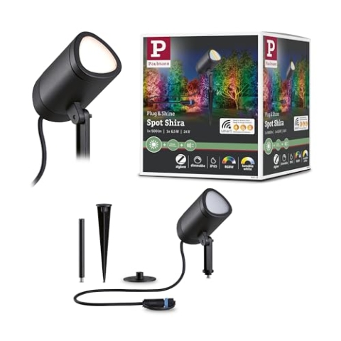 Paulmann 94849 Beleuchtungssystem Plug & Shine LED-Gartenstrahler LED 6.5W RGBW Anthrazit