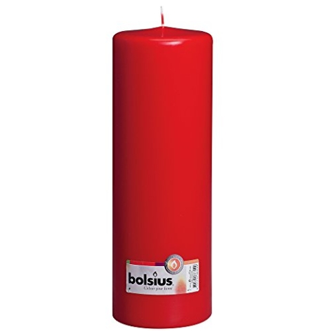 bolsius 4 Stumpenkerzen 300/100, Rot, Unparfümiert