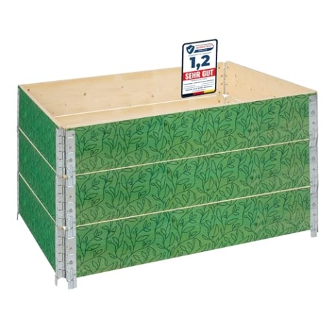 Garronda Holzaufsatzrahmen mit Print – Hochbeete für Pflanzen Blumen Kräuter Obst und Gemüse Aufbewahrungskiste aus Holz mit dekorativem Druck GD-0075 (120x80x20 cm, Blatt mit Hintergrund, 3St)