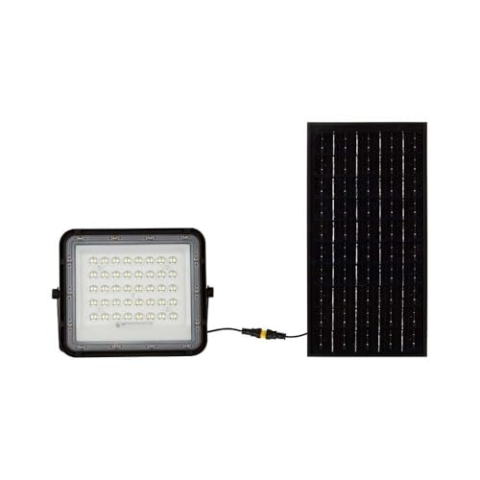 V-TAC Schwarze Solar-Flutlichter - 6W - IP65-800 Lumen - 6400K, Licht Fedda