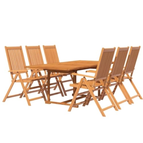 vidaXL Gartenmöbel Set 7-TLG. Gartengarnitur Sitzgruppe Gartenset Sitzgarnitur Gartentisch Esstisch Tisch Stühle Massivholz Akazie