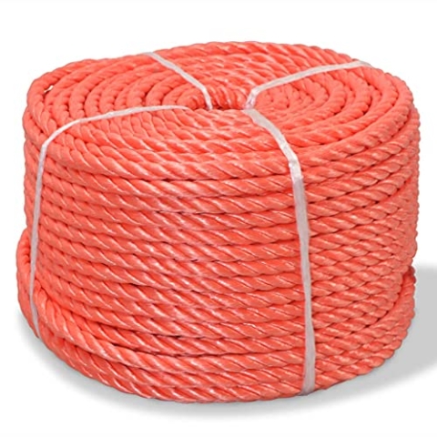 vidaXL Polypropylenseil 14mm 100m Orange PP Seil Schnur Flechtleine Tauwerk