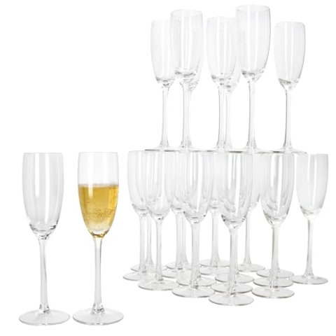 MamboCat 25er Set Grande Royal Sektgläser I 120ml, Höhe 22cm I modernes klares Sektglas mit Fuß I Sektflöte für Prosecco, Champagner & Co I transparente Gläser für Hochzeit, Partys & Co
